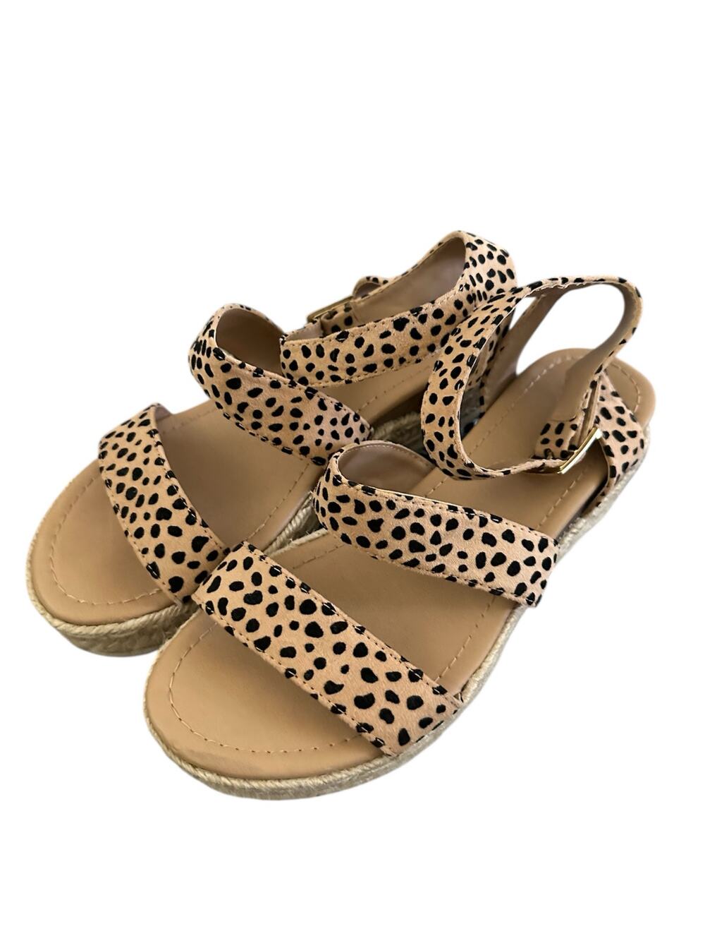 Soda leopard 9.5 platform sandals summer women’s casual sexy strappy shoe